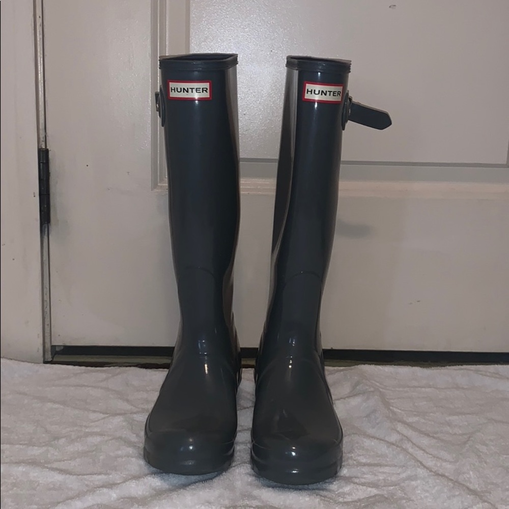 Lightly worn tall hunter boots